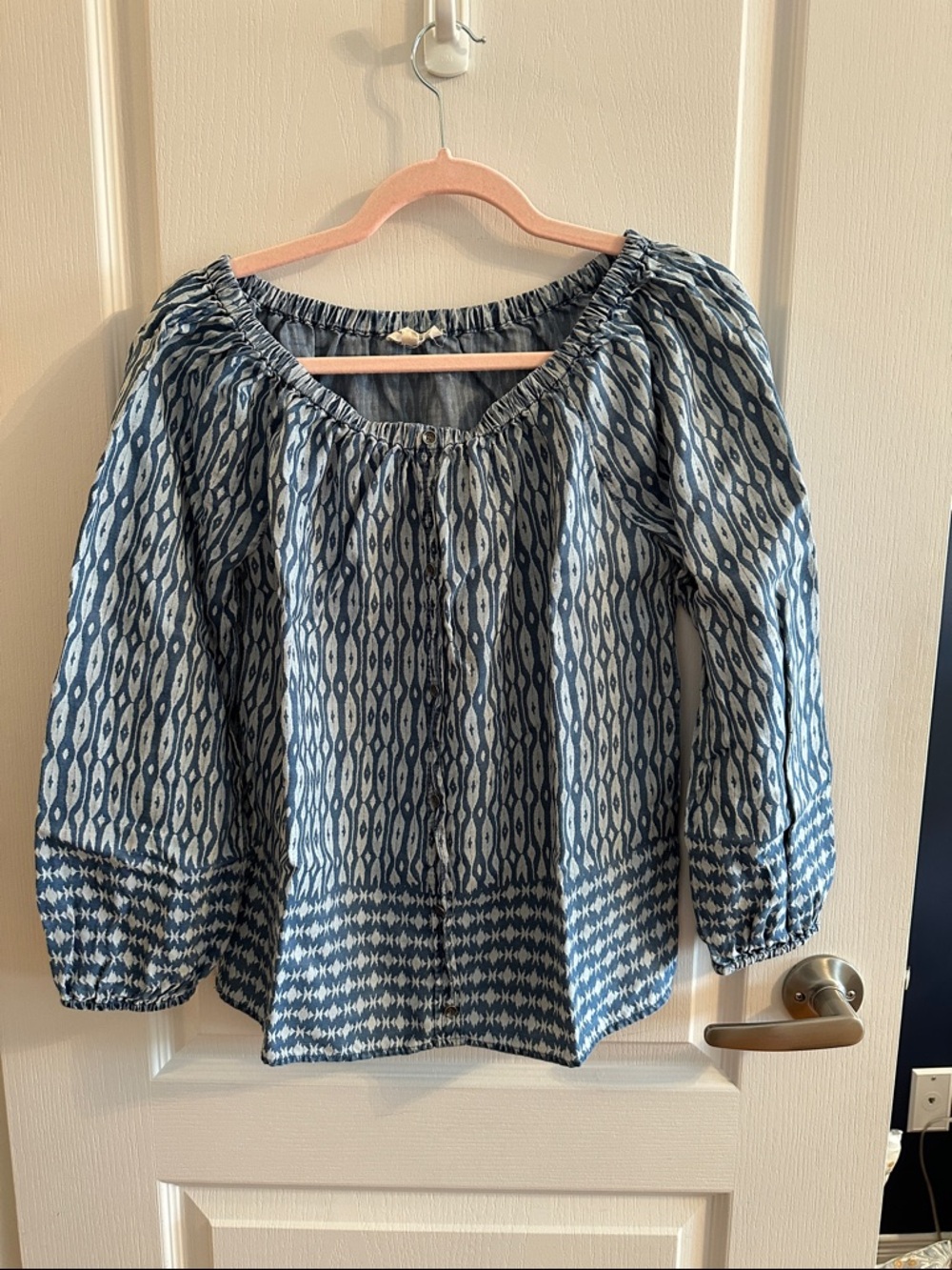 Boho style blue blouse